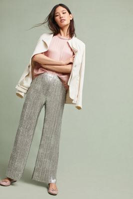 Glistened Knit Wide-Legs