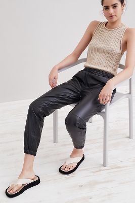 leather jogging bottoms