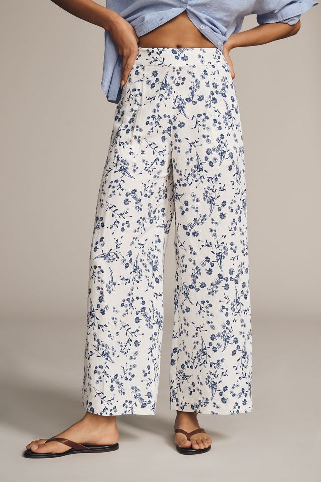Ranna Gill Linen Blend Wide-Leg Pull-On Pants #1