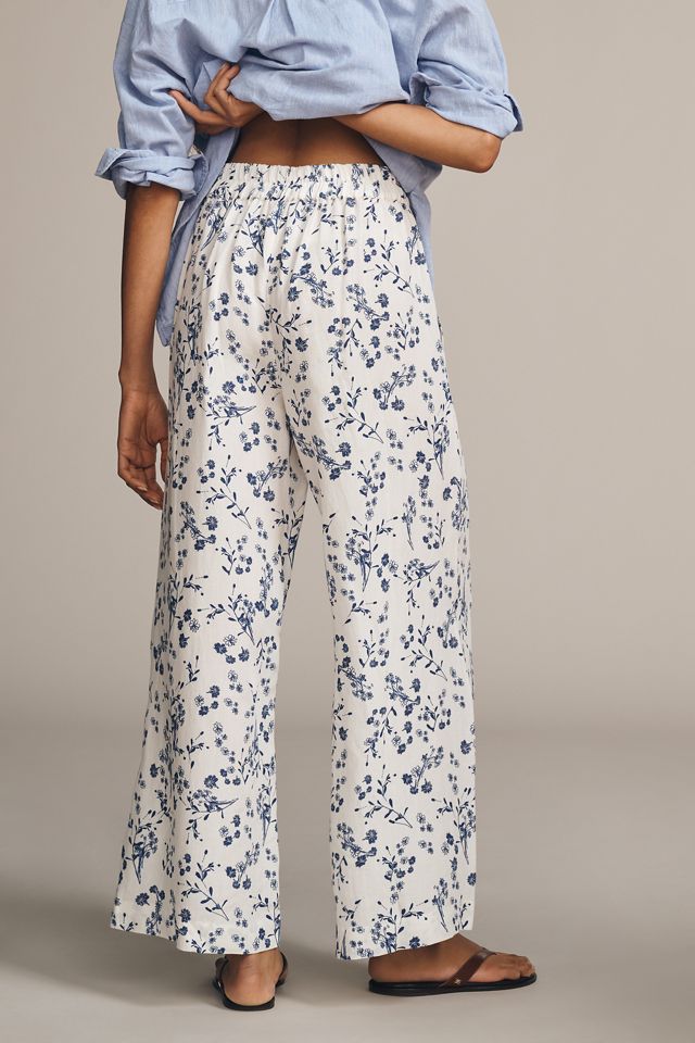 Ranna Gill Linen Blend Wide-Leg Pull-On Pants #3