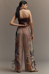 Ranna Gill Linen Blend Printed Side-Bow Wide-Leg Pants