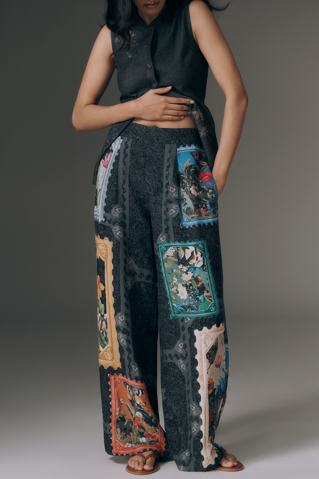 Ranna Gill Floral Printed Wide-Leg Pants