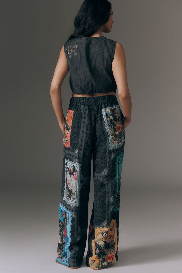 Ranna Gill Floral Printed Wide-Leg Pants #3