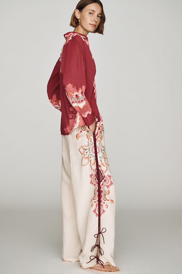 Ranna Gill Embroidered Wide-Leg Pants #1