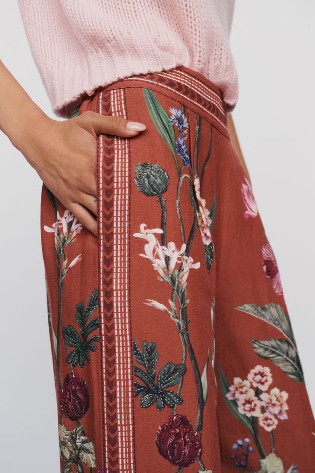 Ranna Gill Linen Blend Printed Pants #3