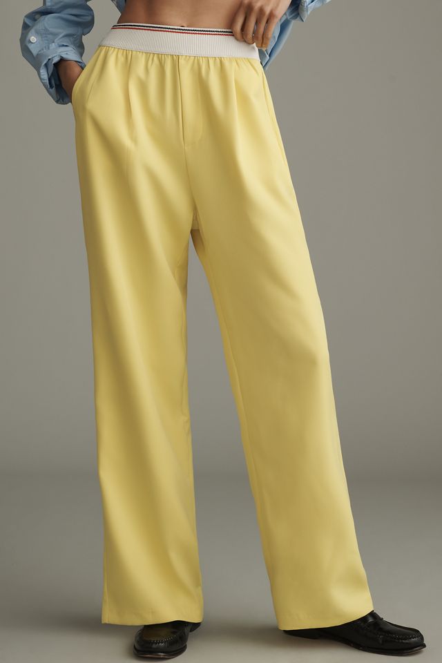 Grey Lab Elastic-Trim Wide-Leg Pants #1