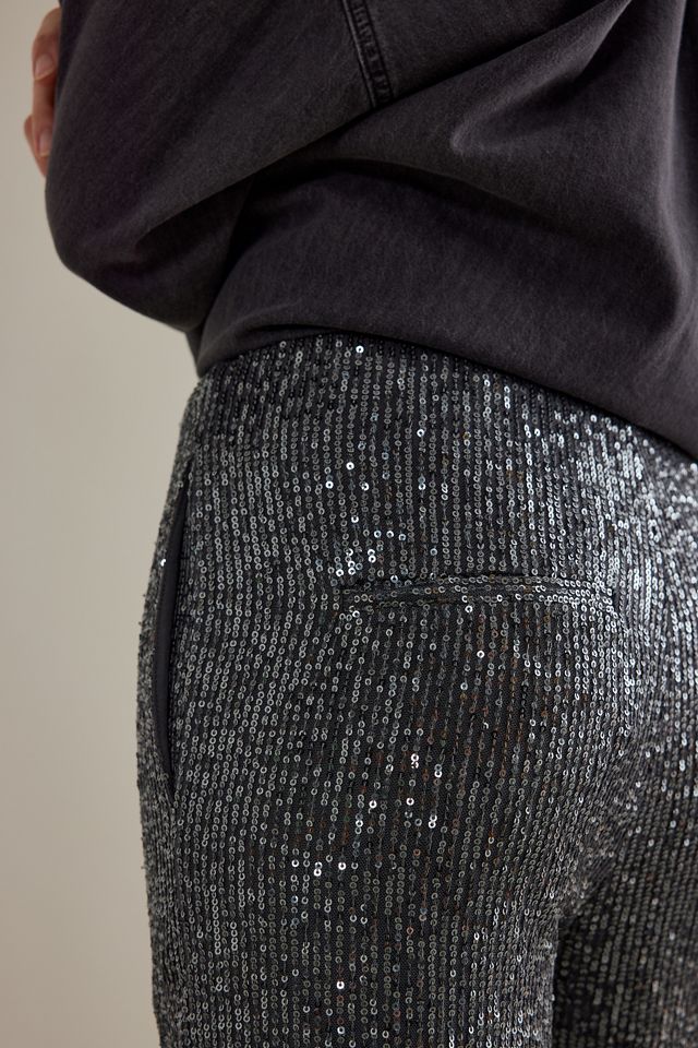 Pantaloni a Gamba Larga con Paillettes Metalliche Moonshine di Second Female #4