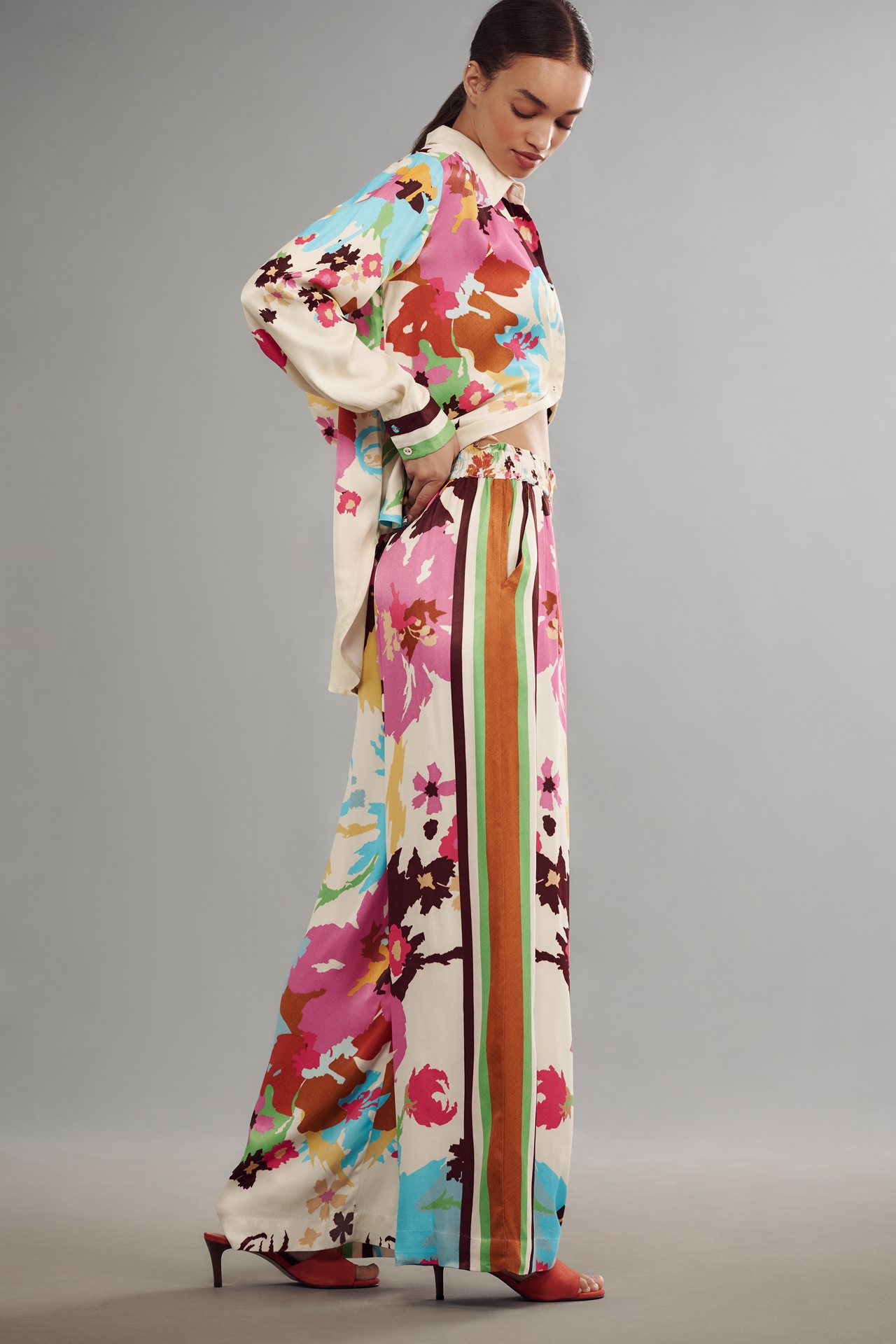 Conditions Apply Imara Satin Wide-Leg Pants