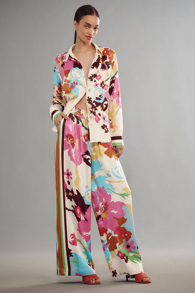 Conditions Apply Imara Satin Wide-Leg Pants #3