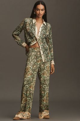 Conditions Apply Imara Satin Wide-Leg Pants