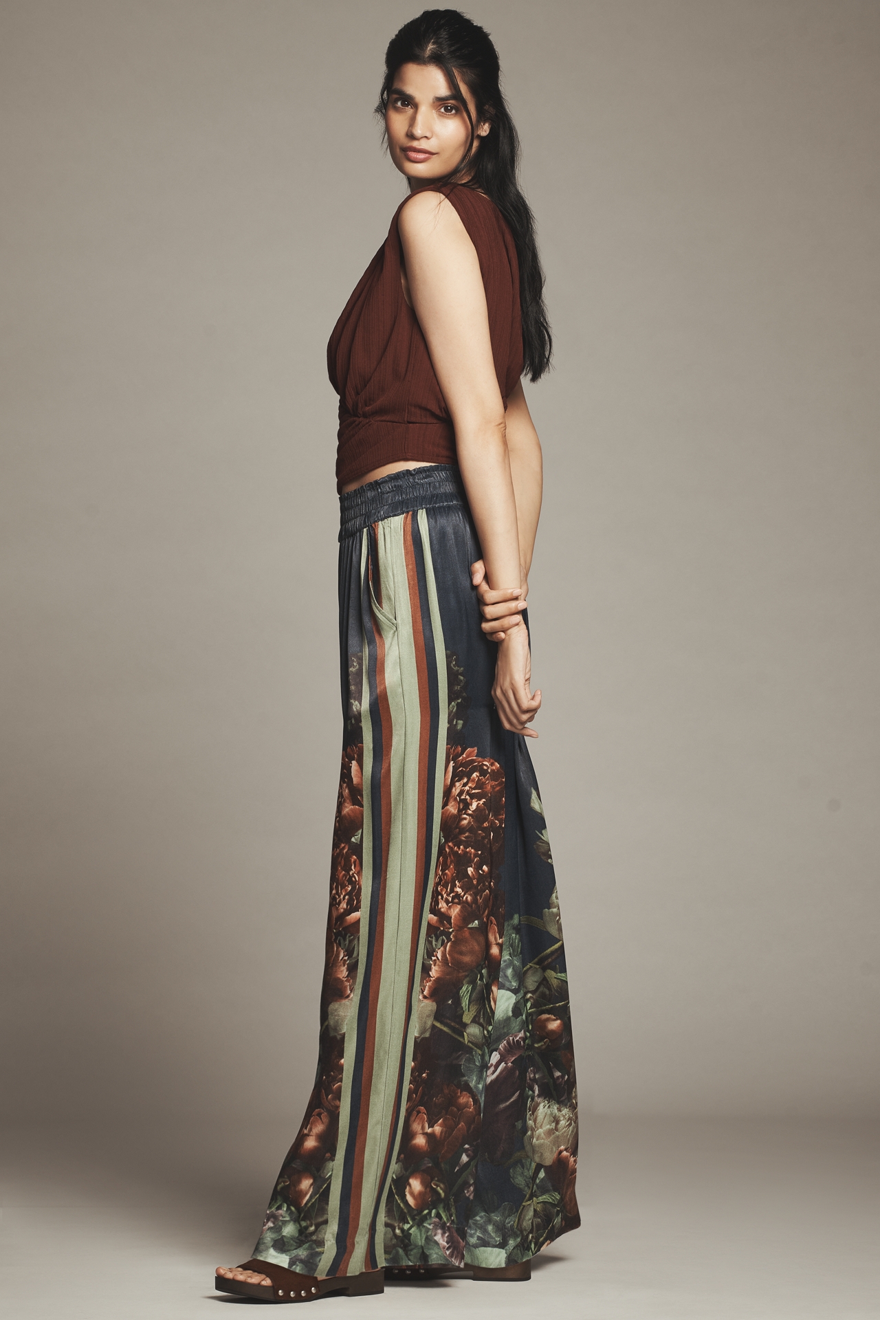 Conditions Apply Imara Satin Wide-Leg Pants