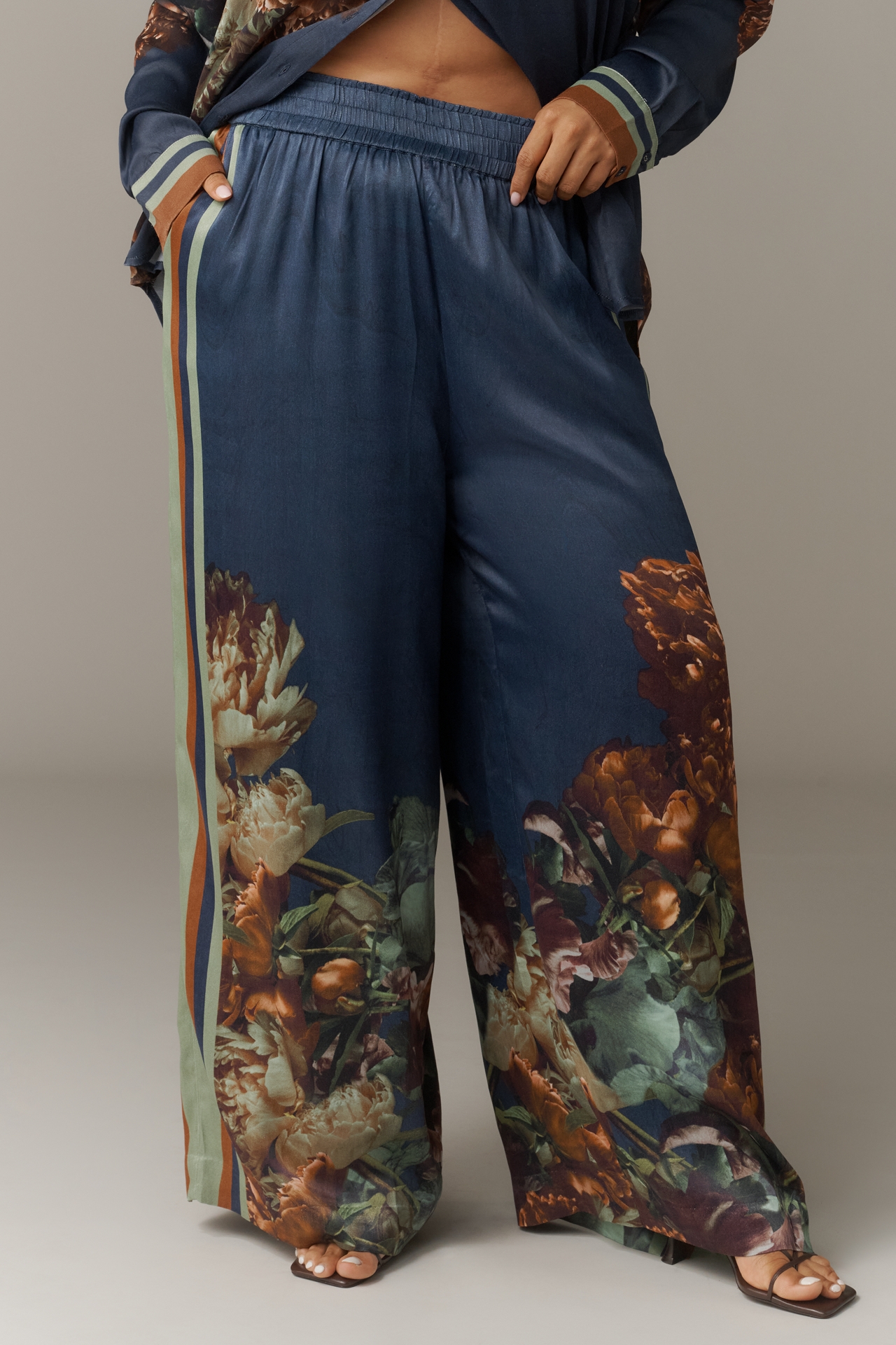 Conditions Apply Imara Satin Wide-Leg Pants