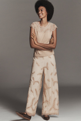 Bl-nk Diletta High-rise Wide-leg Trouser Pants In Pink