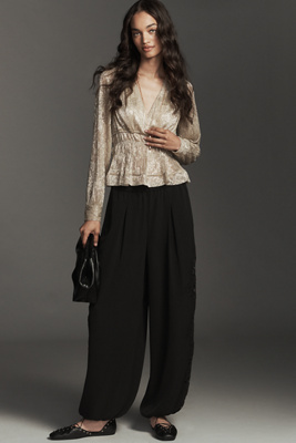 Bl-nk Imogen Lace Balloon Trousers In Black