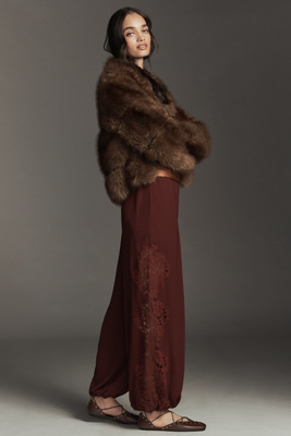 Bl-nk Imogen Lace Balloon Pants In Red