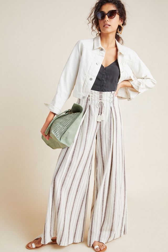 Chiara Corseted Wide-Leg Pants
