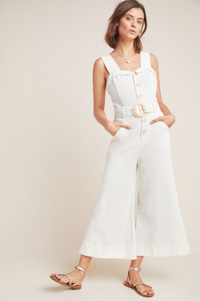 Anthropologie white cheap jumpsuit