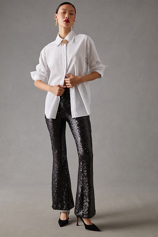 By Anthropologie Joni Sequin Flare Pants | Anthropologie