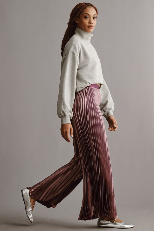 By Anthropologie Plisse Flare Pants #4