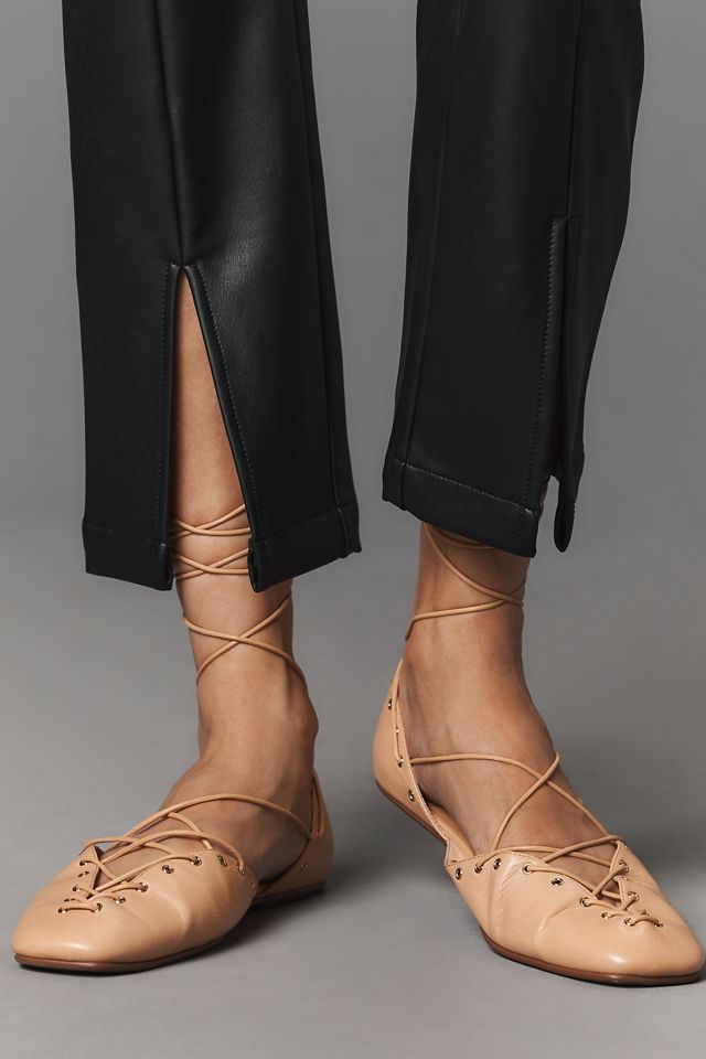 Maeve Split-Front Faux-Leather Pants #3