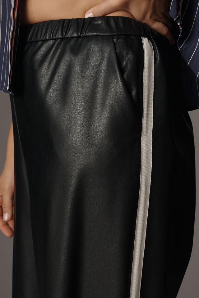 Maeve Faux-Leather Pull-On Track Pants #6