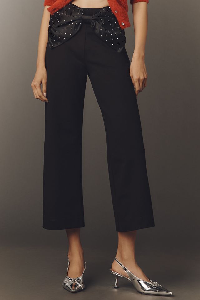 The Colette Crop Bow-Waist Sparkle Pants by Maeve #3