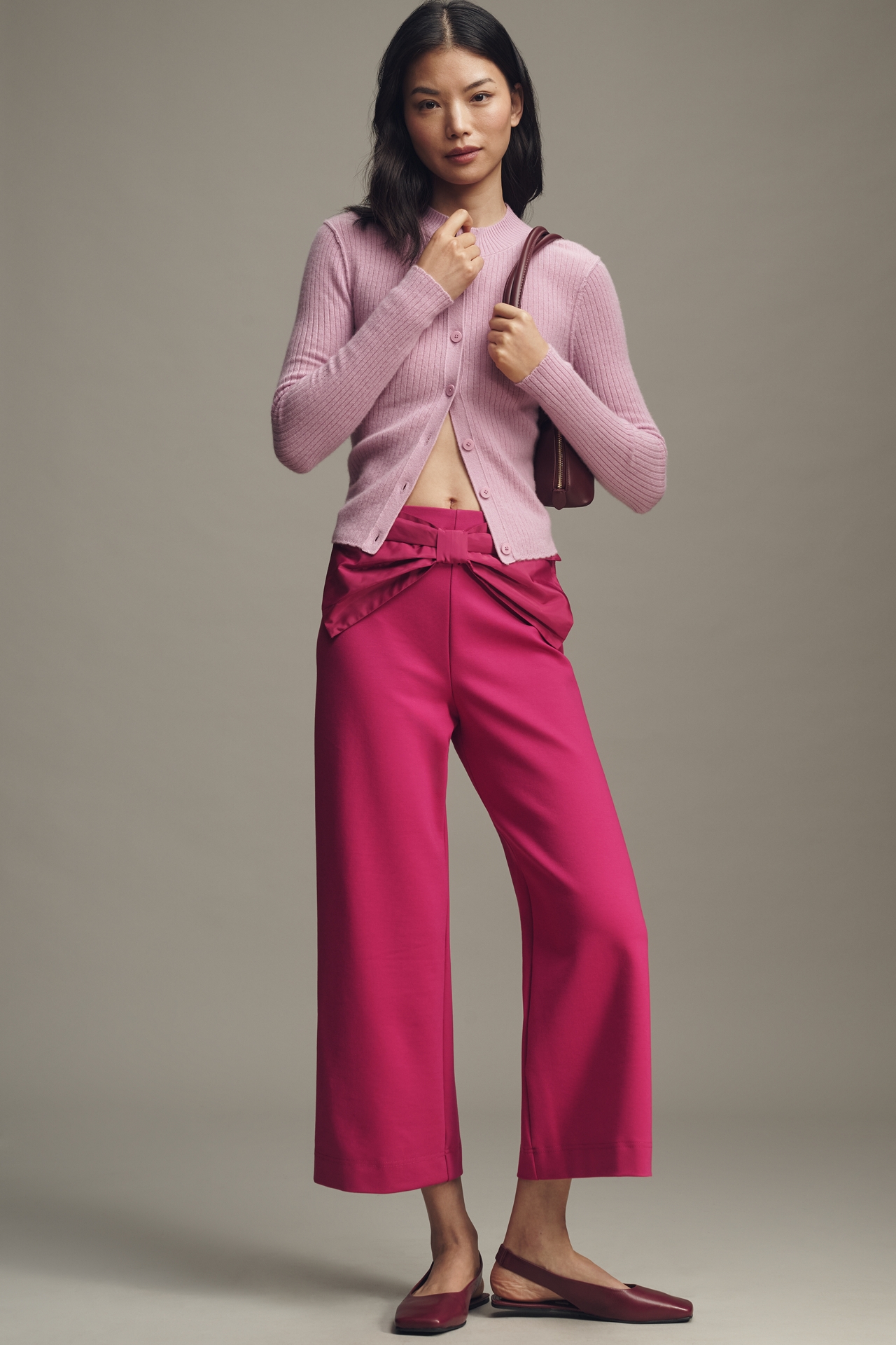 The @merricksart Colette Crop Bow-Waist Pants by Maeve