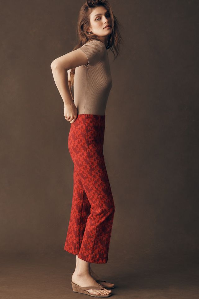 Maeve Poppy Jaquard Straight-Leg Trousers #2