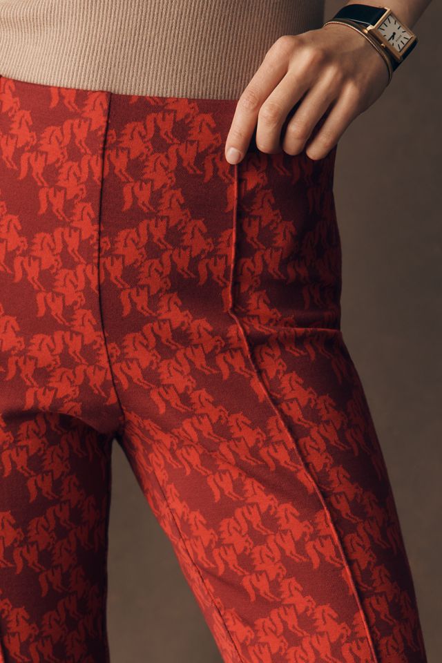 Maeve Poppy Jaquard Straight-Leg Trousers #3