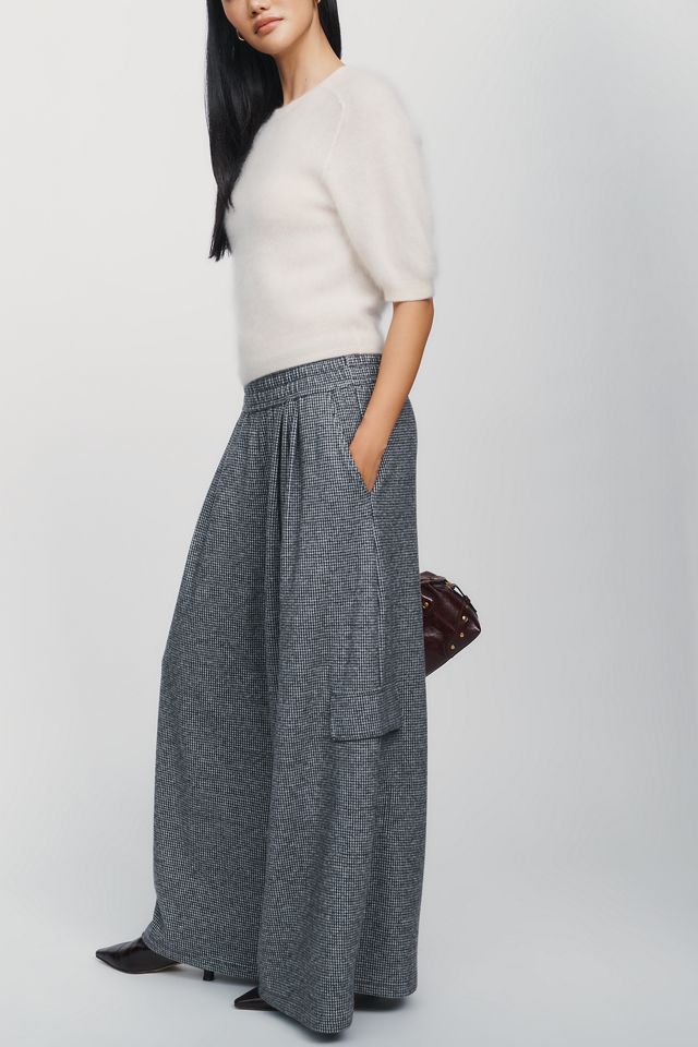Maeve High Rise Wide Leg Houndstooth Pants #4