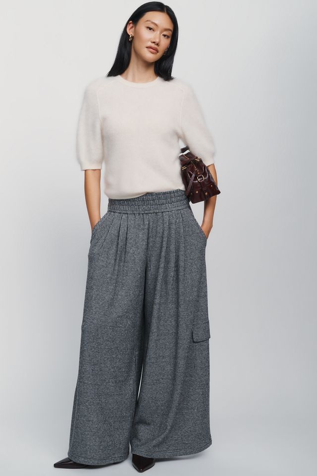 Maeve High Rise Wide Leg Houndstooth Pants #1