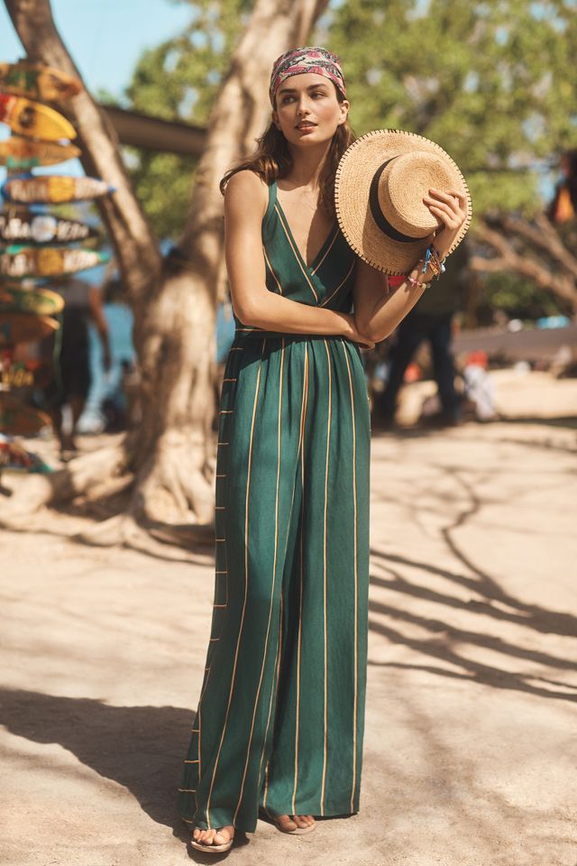 Green store jumpsuit anthropologie