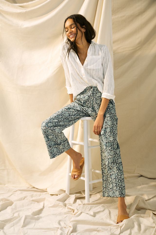 Patterned cropped shop pants