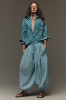 Forever That Girl Cotton Pleated Balloon Pants