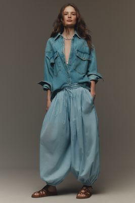 Pantalon ballon plissé en coton Forever That Girl