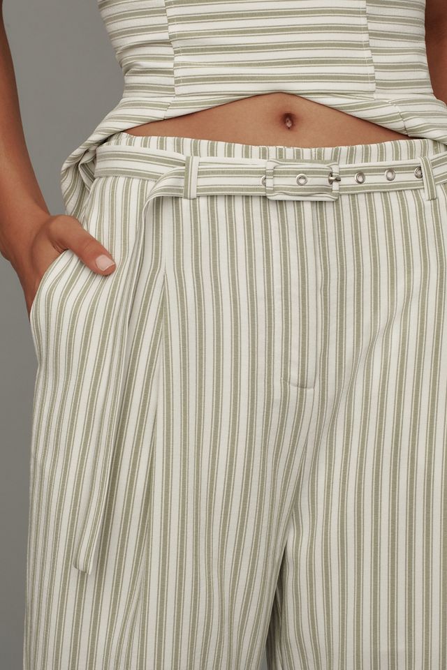 English Factory High-Waisted Belted Pants | Anthropologie