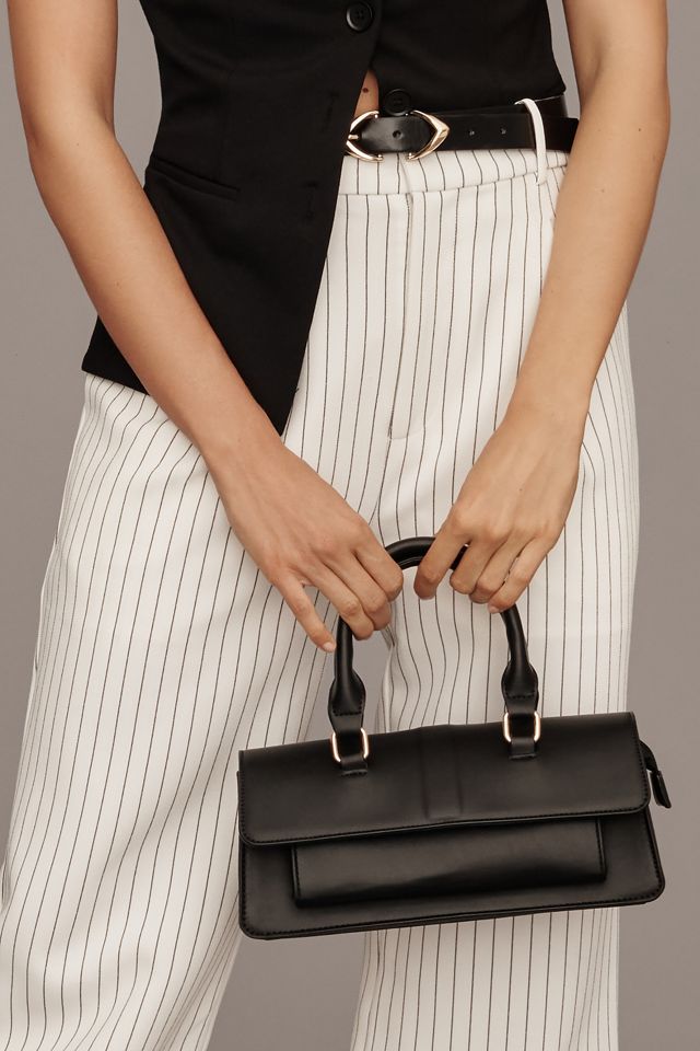 Grey Lab Pinstripe Wide-Leg Trouser Pants #3