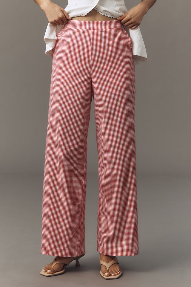 English Factory High-Rise Gingham Wide-Leg Pants #1