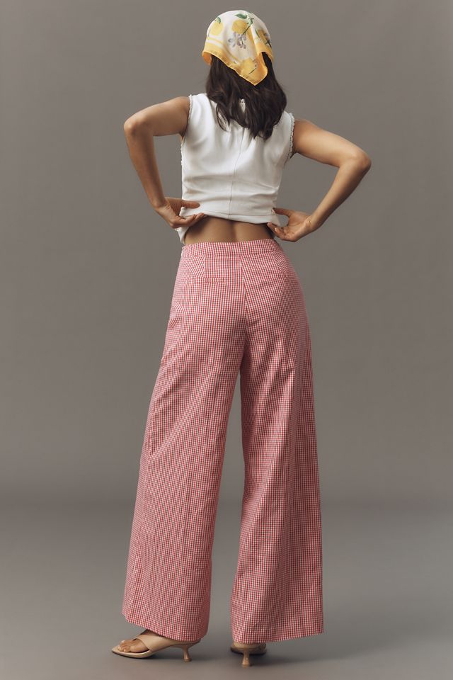 English Factory High-Rise Gingham Wide-Leg Pants #2