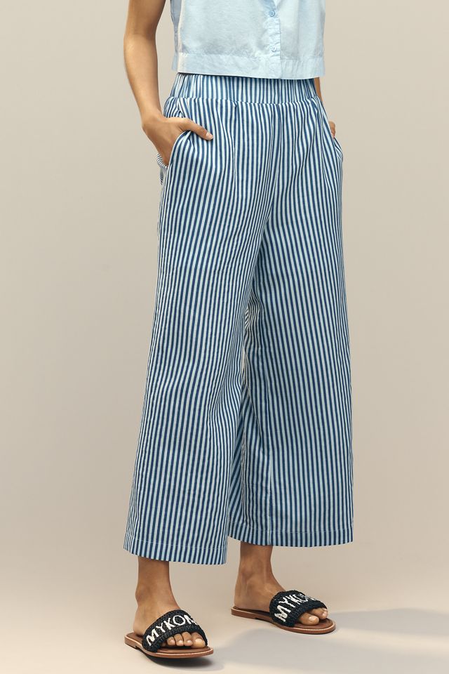 English Factory Stripe High-Rise Crop Wide-Leg Pants #1