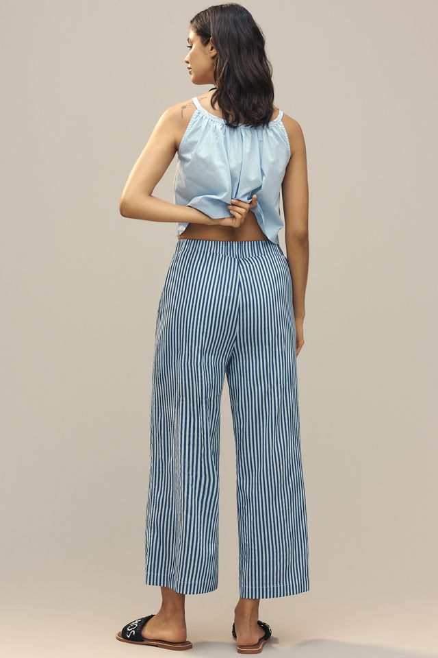 English Factory Stripe High-Rise Crop Wide-Leg Pants #2