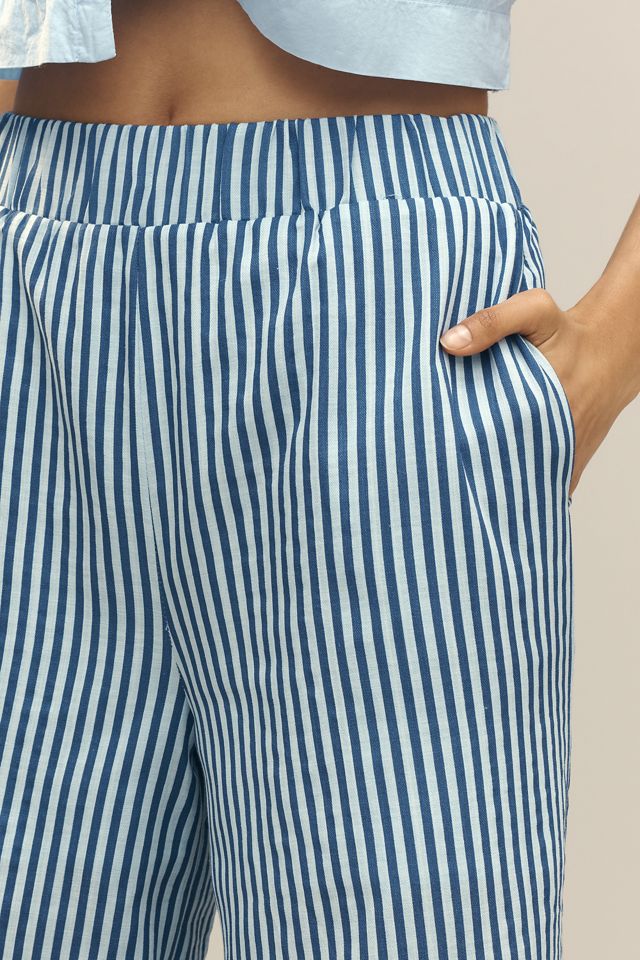 English Factory Stripe High-Rise Crop Wide-Leg Pants #3