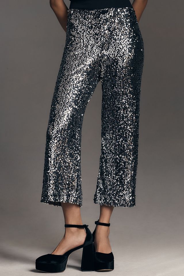 The Colette Cropped Wide-Leg Sequin Pants #7