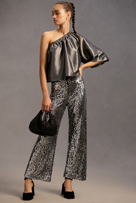 Heychic Annelie Abstract Tile Wide Leg Cropped Pants (Multicolour) main image 0