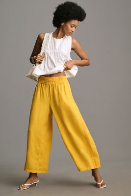 The Somerset Collection By Anthropologie The Somerset Pull-on Trousers In Yellow