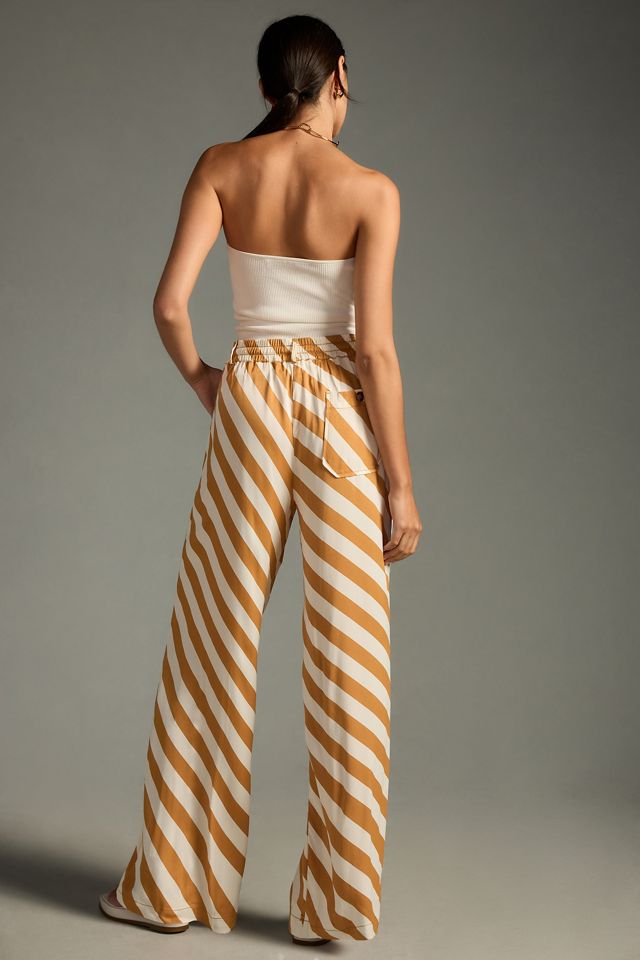 Maeve Straight-Leg Pull-On Silk Pants #3