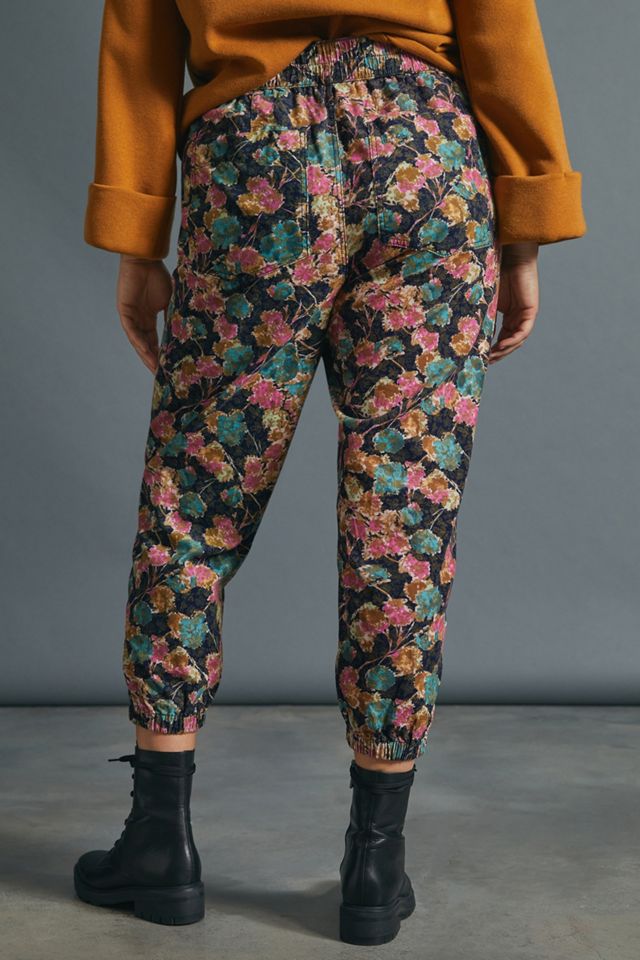 Anisa Floral Corduroy Joggers | Anthropologie