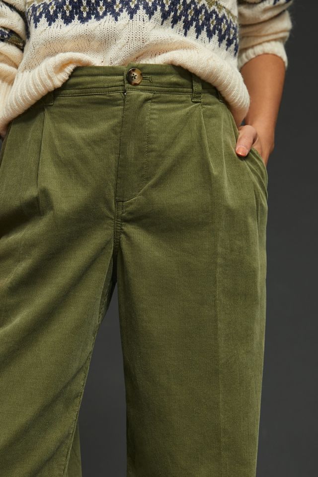 By Anthropologie Pleated Wide-Leg Corduroy Trousers #4