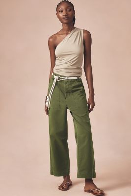 Shop Pilcro Relaxed Utility Pants In Green
