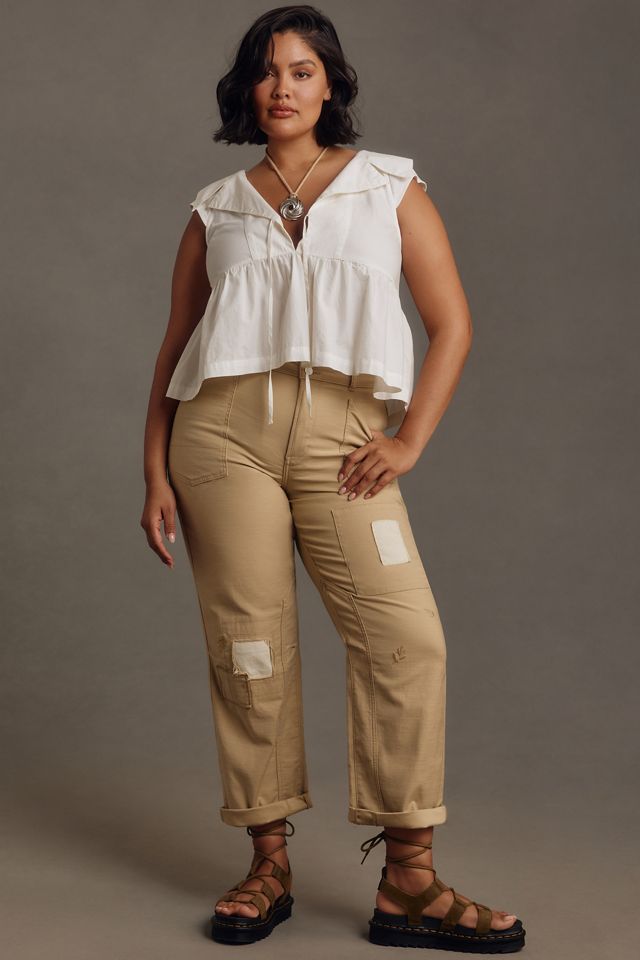 The Wanderer Mid-Rise Relaxed-Leg Jeans by Pilcro: Patchwork Edition #4